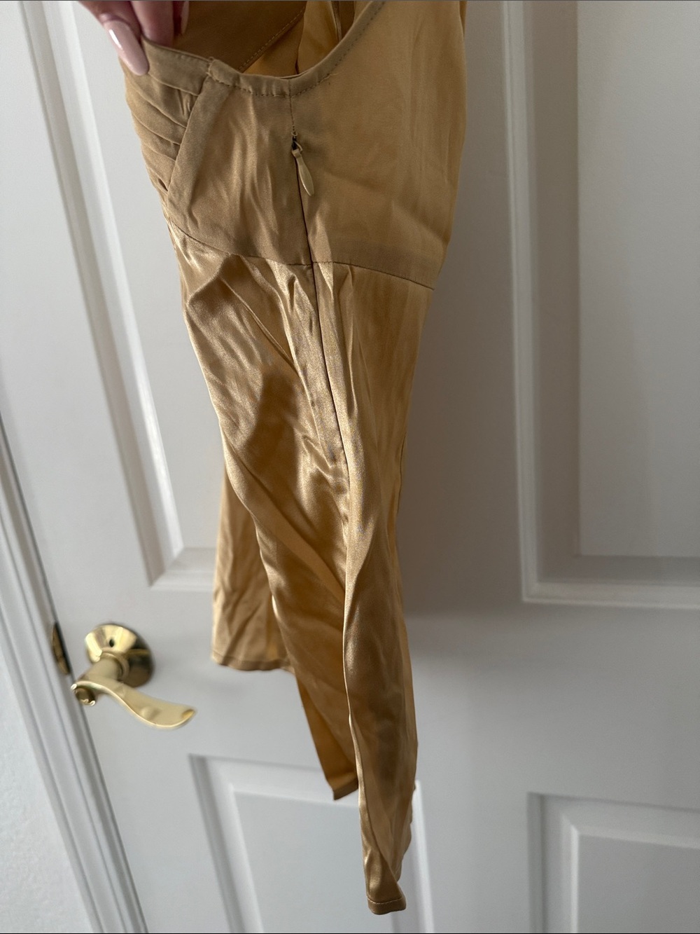 Cache Gold Silk Sleeveless Top with Beaded Detail - Picture 5 of 6